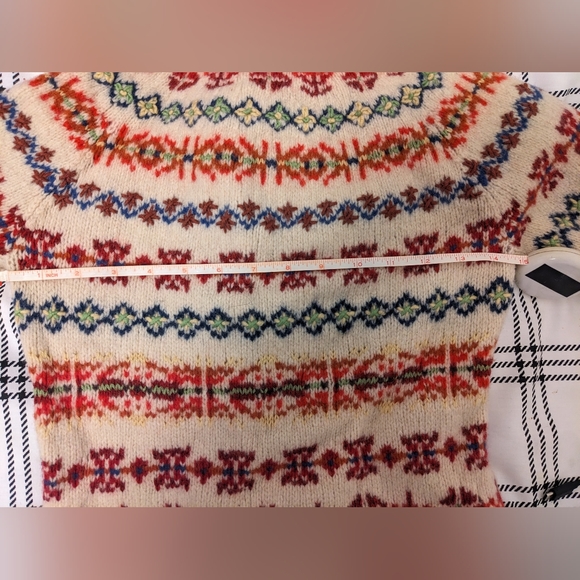 j. crew fair isle nordic style handknit mockneck sweater size xs-s - Picture 4 of 4